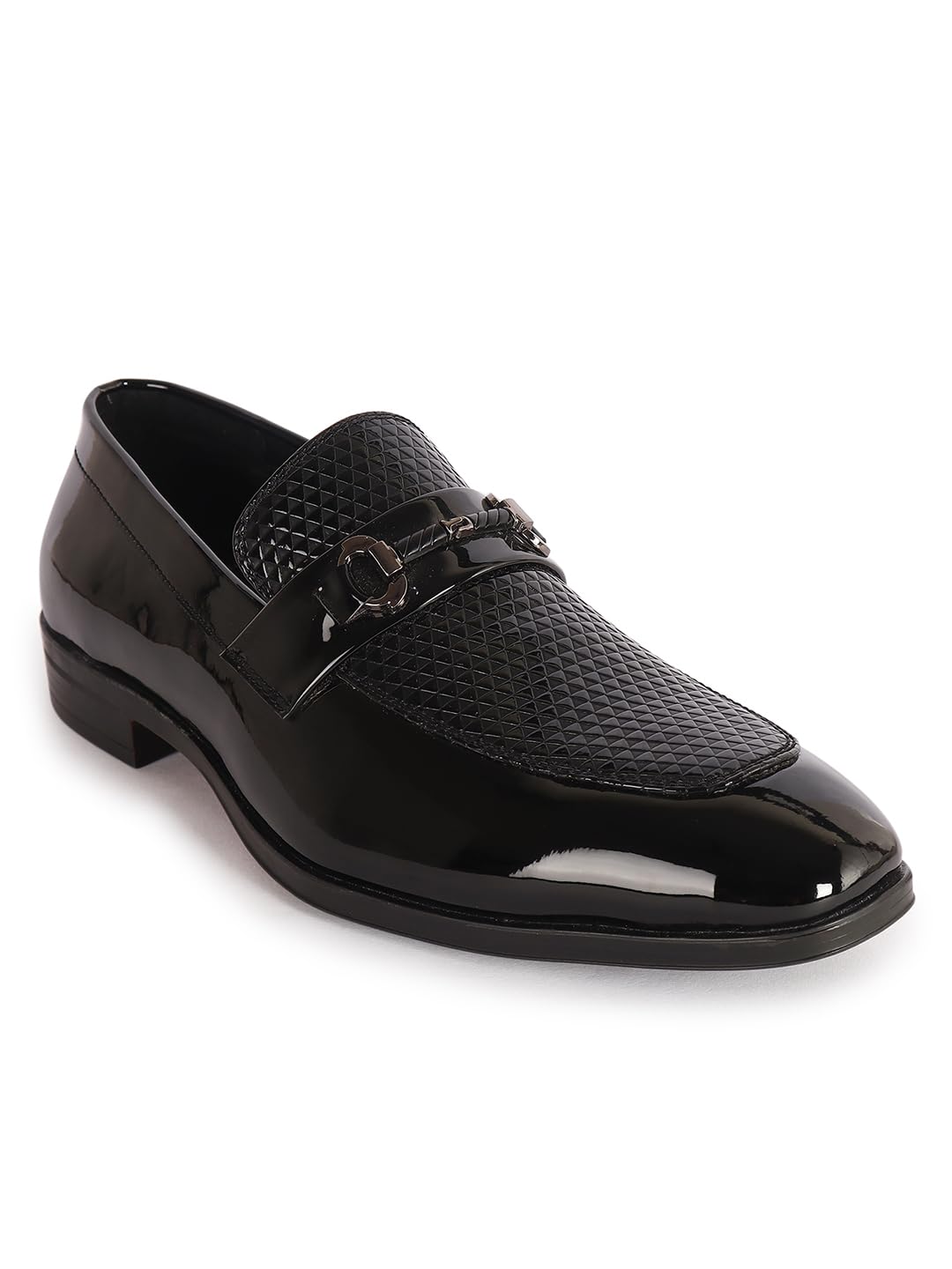 carlton london Men's Patent Finish Textured Formal Loafers-picture-42