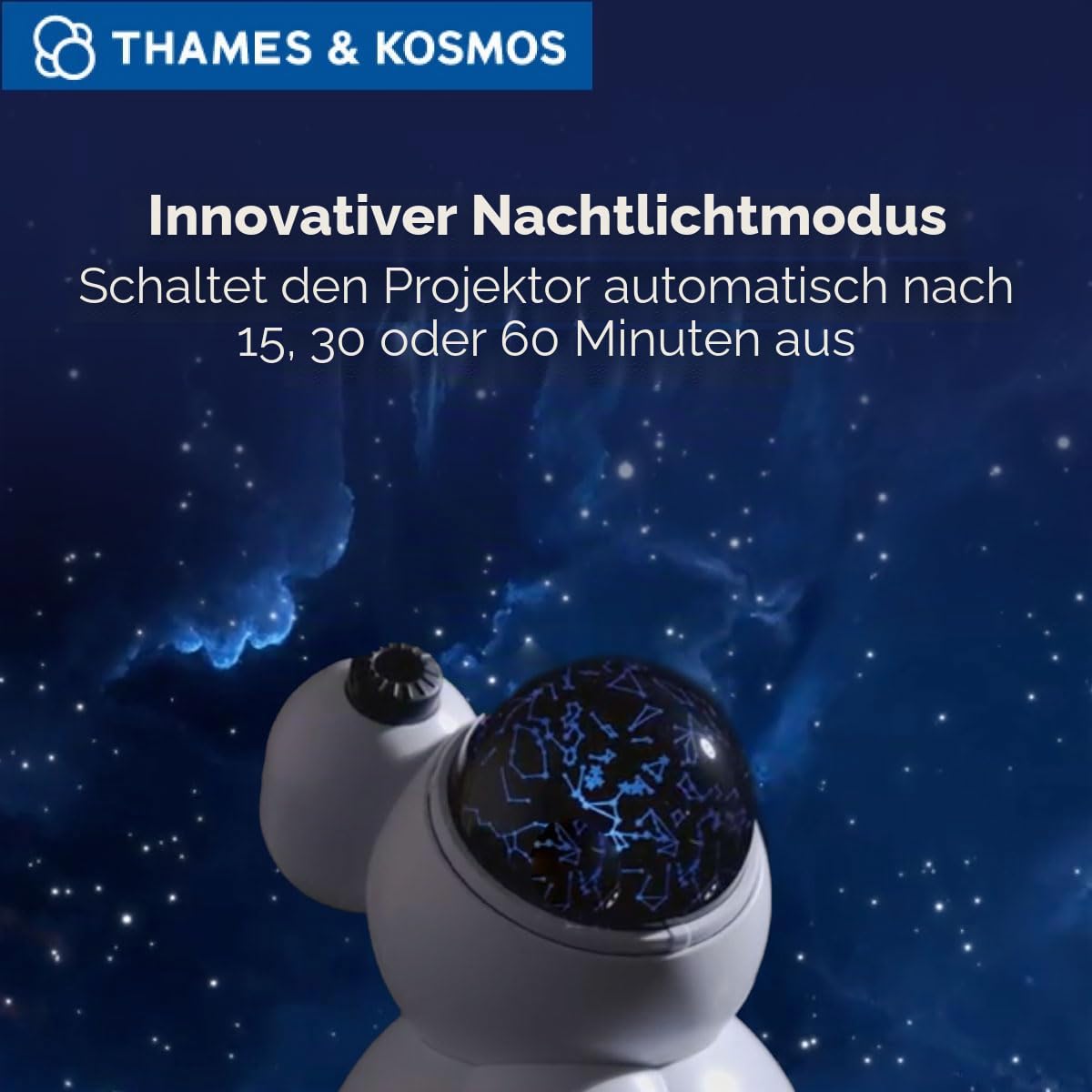 Thames & Kosmos Planetarium-Projektor, Wissenschafts-Kit für Kinder, Lernressourcen für Astronomie, STEM-Spielzeug für wissenschaftliche Experimente, 3 Sprachen, ab 8 Jahren