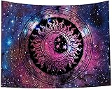 Flowerstown Sun and Moon Tapestry Galaxy Tapestry Moon and Galaxy Wall Tapestry Tarot Sun and Moon W