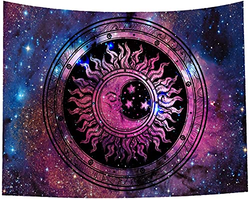 Flowerstown Sun And Moon Tapestry Galaxy Tapestry Moon And Galaxy Wall Tapestry Tarot Sun And Moon Wall Hanging Tapestry Burning Sun And Celestial Starry Sky Wall Tapestry Aesthetic Tapestry For Bedroom Dorm Decor 59.1X82.7In Ft075 #TOP1