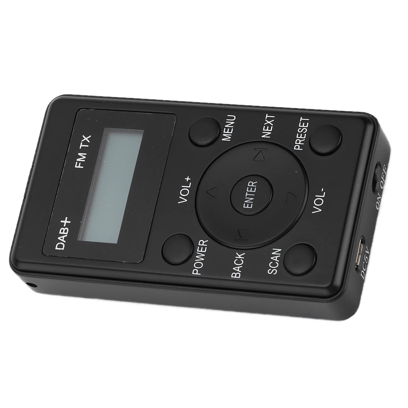 Radio DAB portátil, DAB/DAB+/FM, sonido digital claro del coche con auriculares, radio de bolsillo con pantalla LCD, alarma doble, temporizador, auriculares para correr
