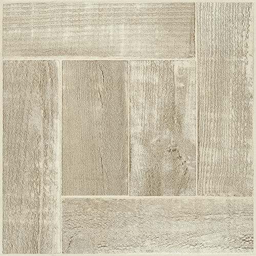 Image of Nexus Self Adhesive 12-Inch Vinyl Floor Tiles, 20 Tiles - 12 inch x 12 inch, Saddlewood Pattern - Peel & Stick, DIY Flooring for Kitchen, Dining Room, Bedrooms & Bathrooms by Achim Home Decor