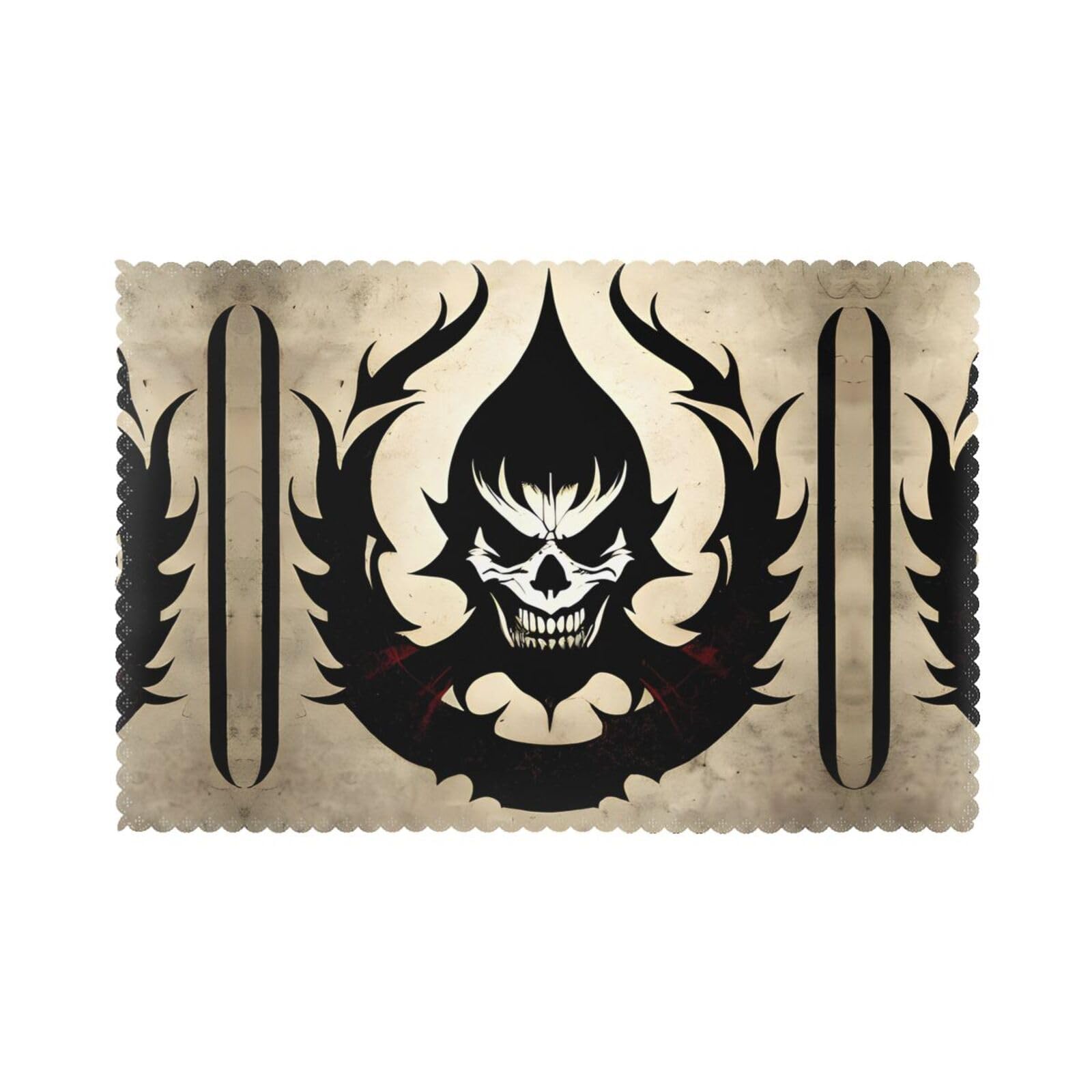Devil Satan Placemat set of 6, oil-proof and insulated dining table placemats, washable and wipeable.