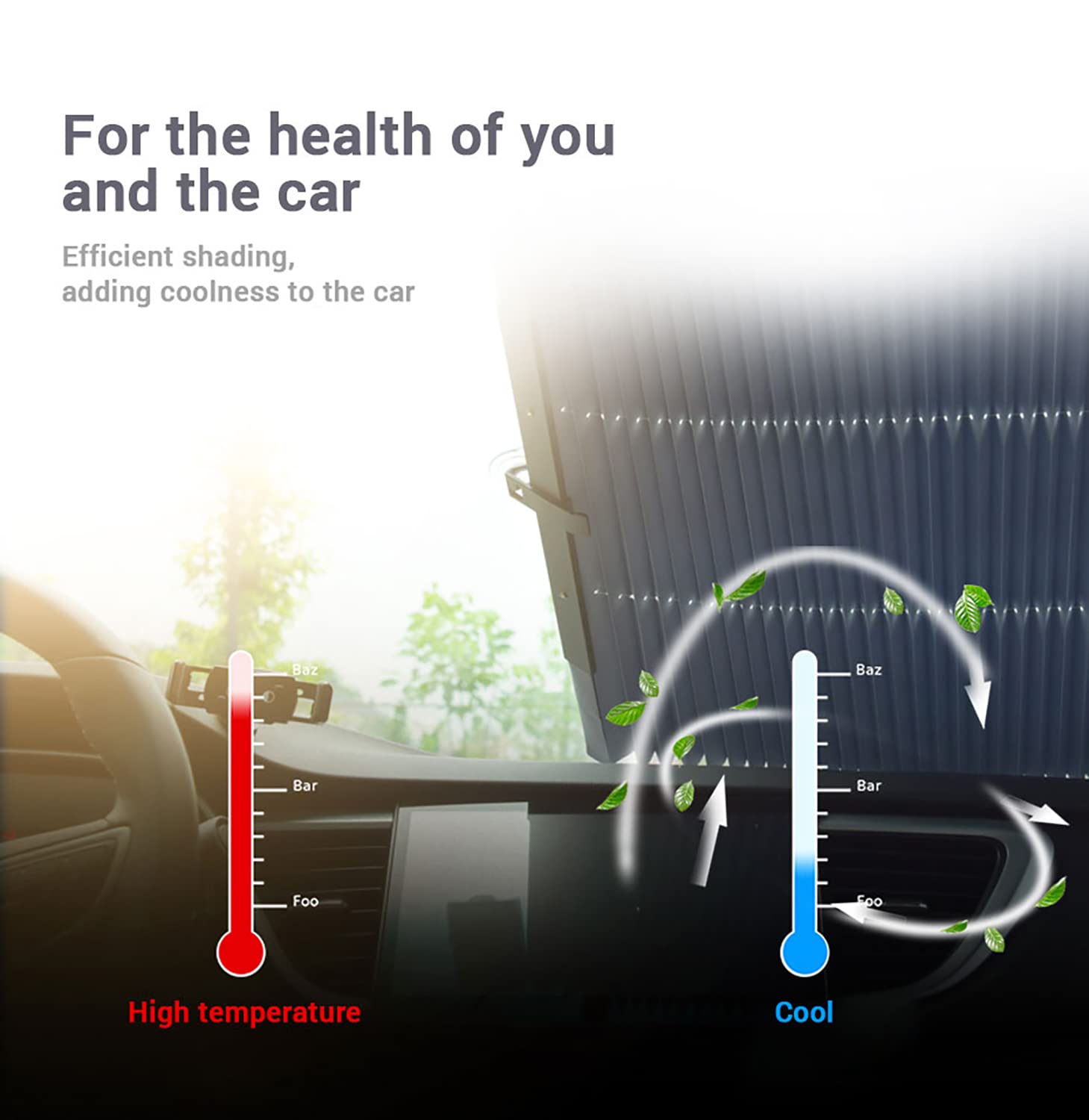 Parasole Parabrezza per Opel Meriva/Mokka/Tigra/Vectra/Grandland/Zafira, Visiera per Parabrezza Auto Retrattile Automatica Retrattile con Protezione a Ventosa,Rear