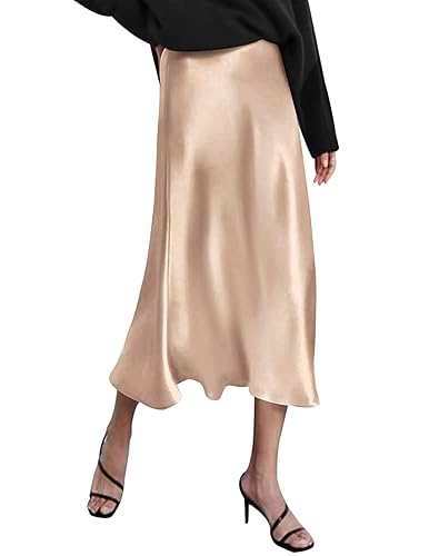 Zeagoo Skirts for Women High Waist Skirt Elegant Midi Skirt