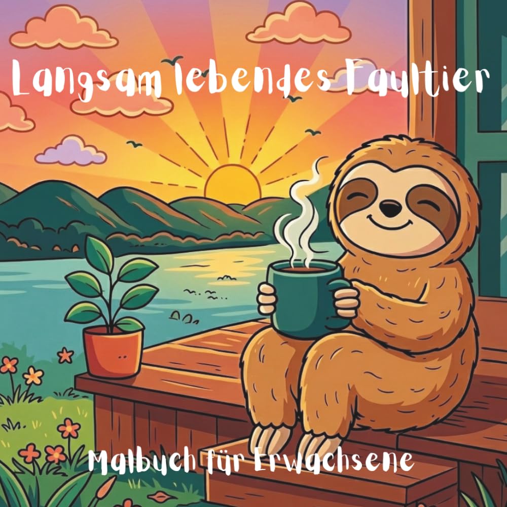 Langsam lebendes Faultier: Malbuch für Erwachsene