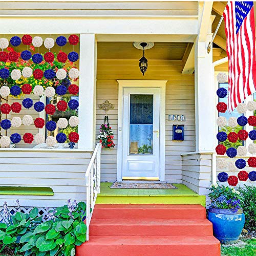 18 Pcs Red White And Blue Rattan Balls Decorative, 4Th Of July Wicker Balls Decorative For 4Th Of July Decoration Home Decor Diy Vase Bowl Filler Ornament Wedding Table Decoration, 2 Inch #TOP6