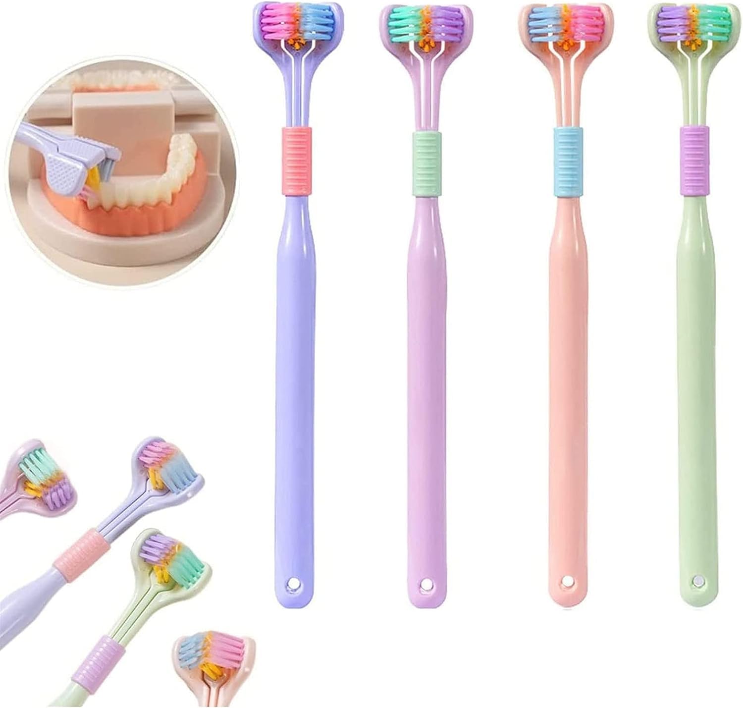 CELLEBII® 3-Sided Triple Angle Toothhugger Training Toothbrush, Ultra Soft Bristles, Toddler and Autistic Oral Care Gentle Clean Each Tooth to Completely Cover The Toothbrush PACK OF 1-image-21