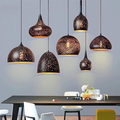 Nordic Vintage Industrial Rust Pendant Light Farmhouse Metal Wrought Iron Ceiling Hanging Lighting E27E26 Sockets Chandelier for Bar Restaurant