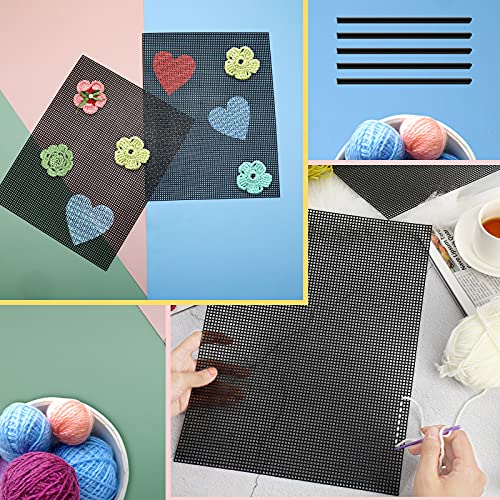 4 Pieces Plastic Mesh Sheets For Embroidery Black Mesh Fish Tank Divider Screen Craft Mesh 10 Pieces Binding Bars Sliding Bars For Embroidery Crafting Knit And Crochet Projects #TOP4