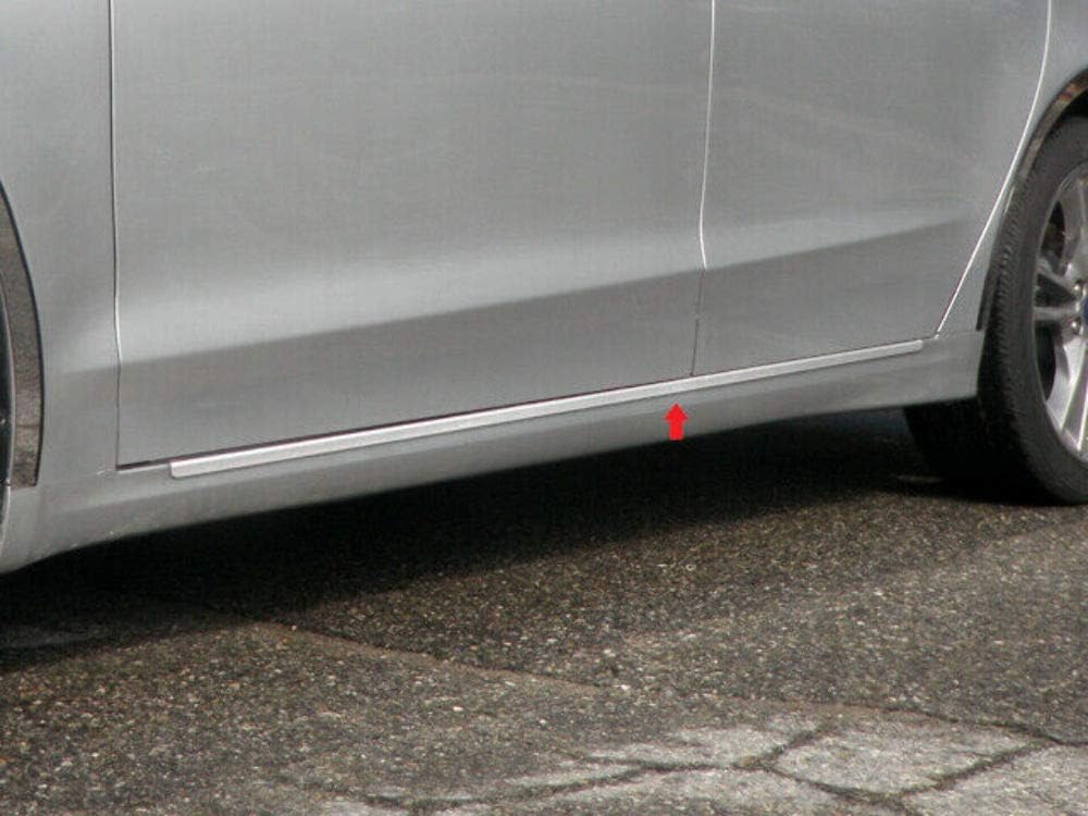 QAA is Compatible with 2013-2020 Ford Fusion 2 Piece Stainless Rocker Panel Trim, On The Rocker, 1.25" Width TH53391