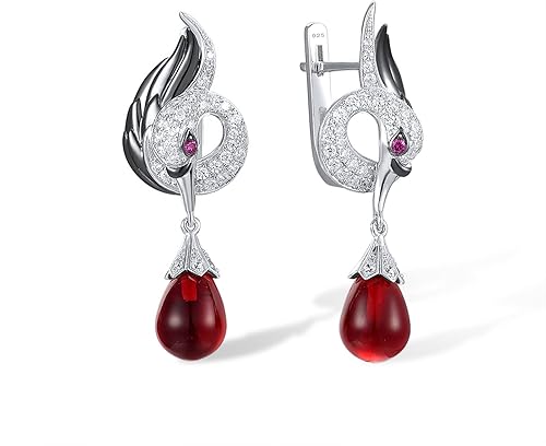 Santuzza Pendientes colgantes de plata de ley 925 con cristales para mujer