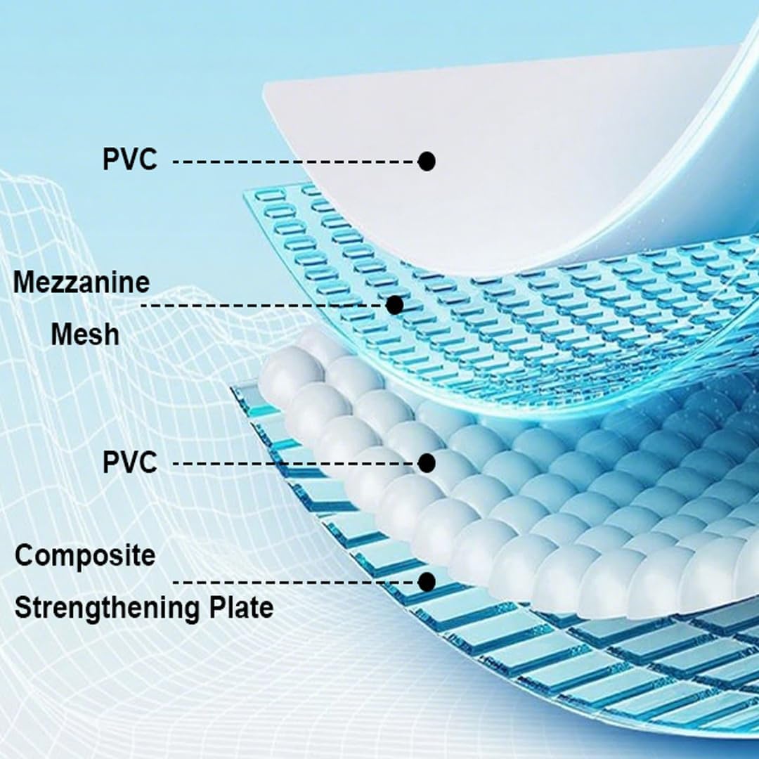 Foldable Swimming Pool, Rectangular Above Ground Swimming Pool for Outdoor Family Square Pool with Drain Plug and Drain Hole, Easy to Assemble Pool for Backyard Dog Pools (116" L x 65" W)