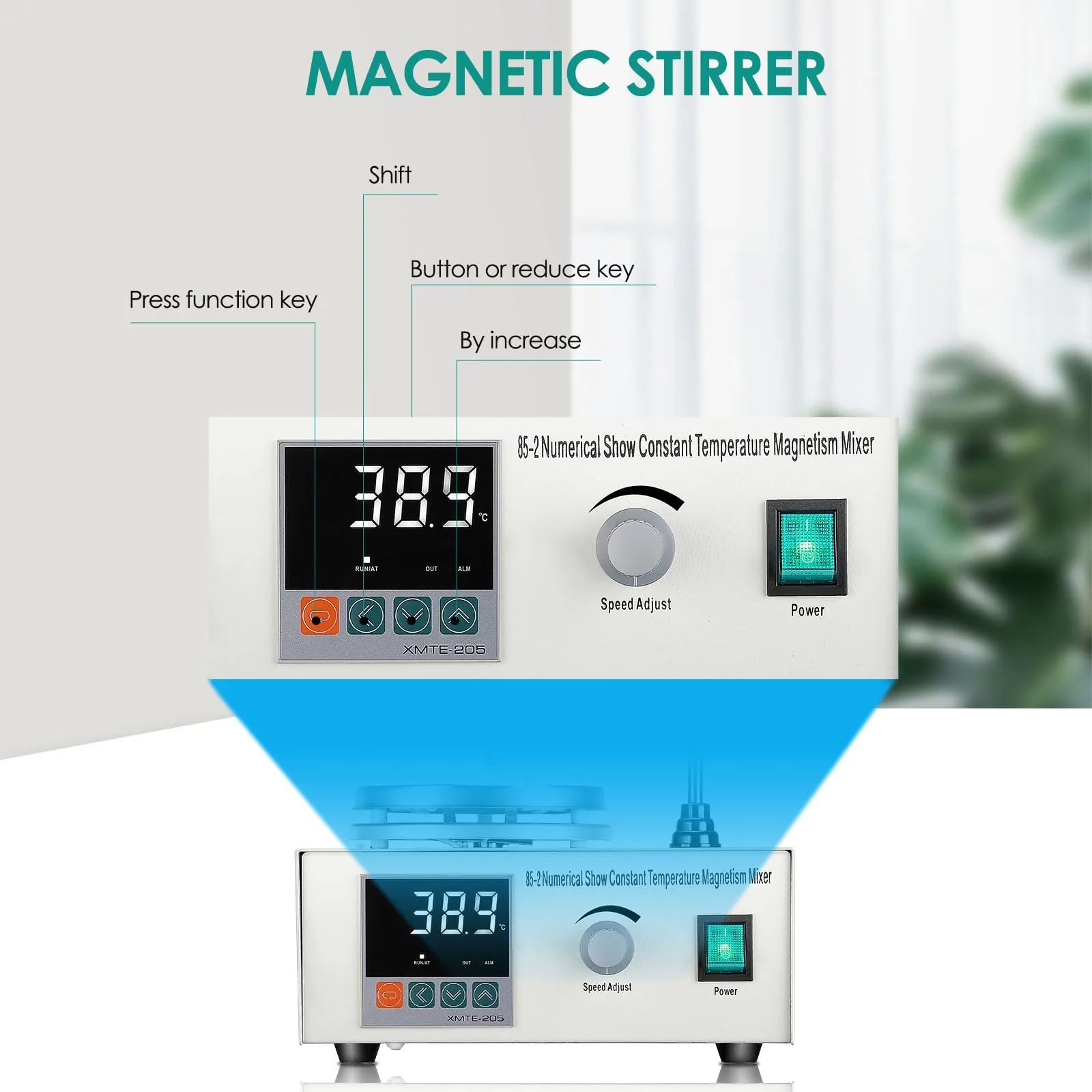 Placa Caliente magnética Digital de la agitación, Calentador del Laboratorio 200W con el Control de la Temperatura, Capacidad 1000ml, agitación Estable para la investigación y el Uso de la Industria
