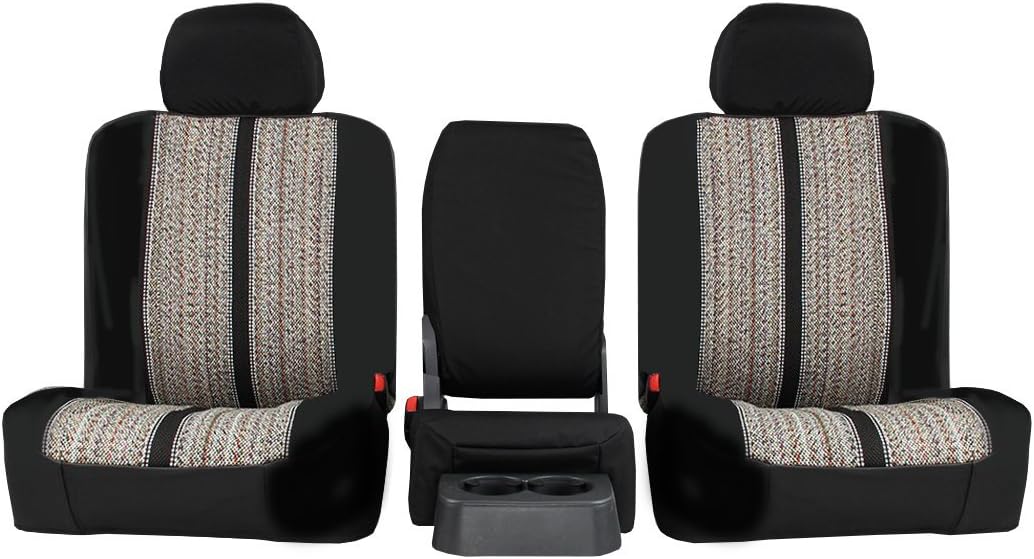 ShearComfort Front Seats Custom Saddle Blanket Seat Covers Compatible with Ford F250/F350/F450/F550 Regular or Crew Cab (2001-2007) in Sport Black for 40/20/40 High Back w/Folddown Centre Stora...