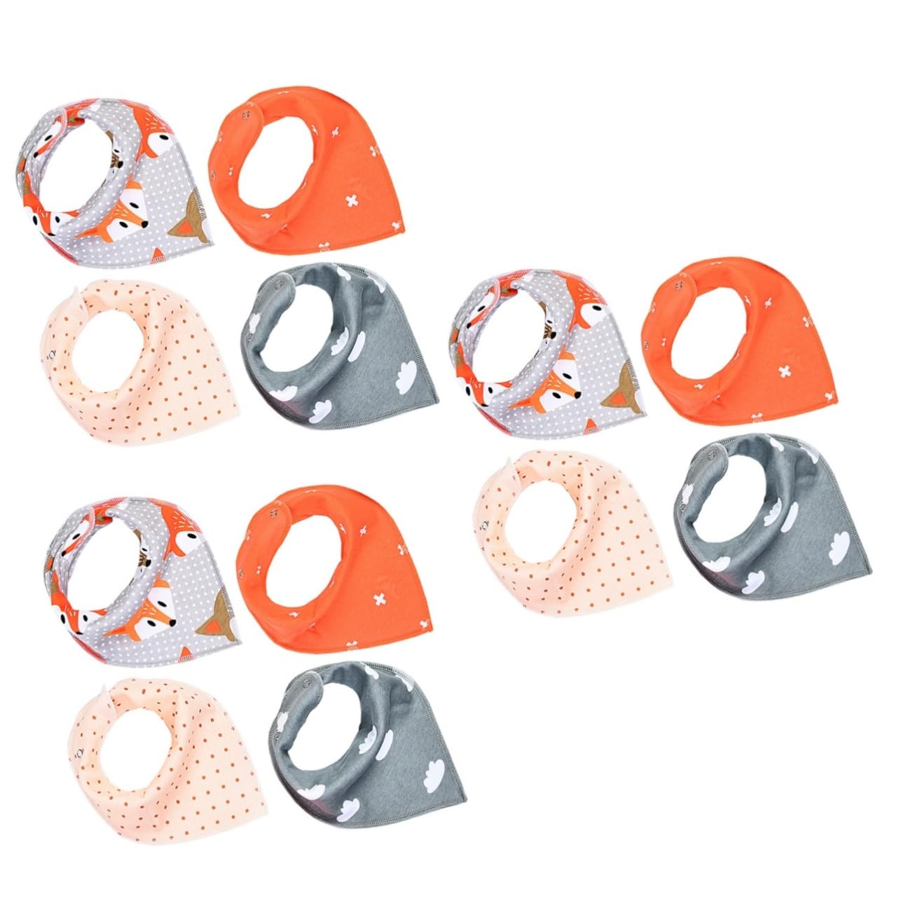 ibasenice 12 Uds Toallas De Algodón Para Saliva Absorbentes Con Broches Absorben El Babero De Agua Para Bebé