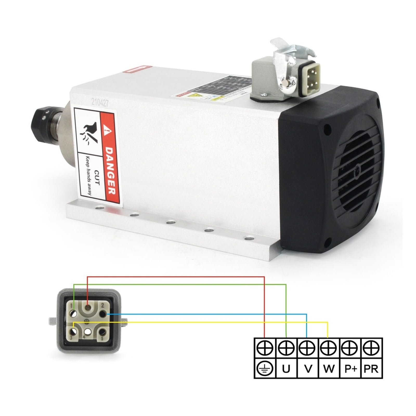 Silnik Wrzeciona Chłodzonego Powietrzem CNC 3,5 KW 18000 Obr./min Bicie Tulei Zaciskowej ER20 ≤0,01 Mm Opcjonalny Falownik 4 Odpowiedni Do Routerów Wysoce Zoptymalizowany(And ER20 Collet)