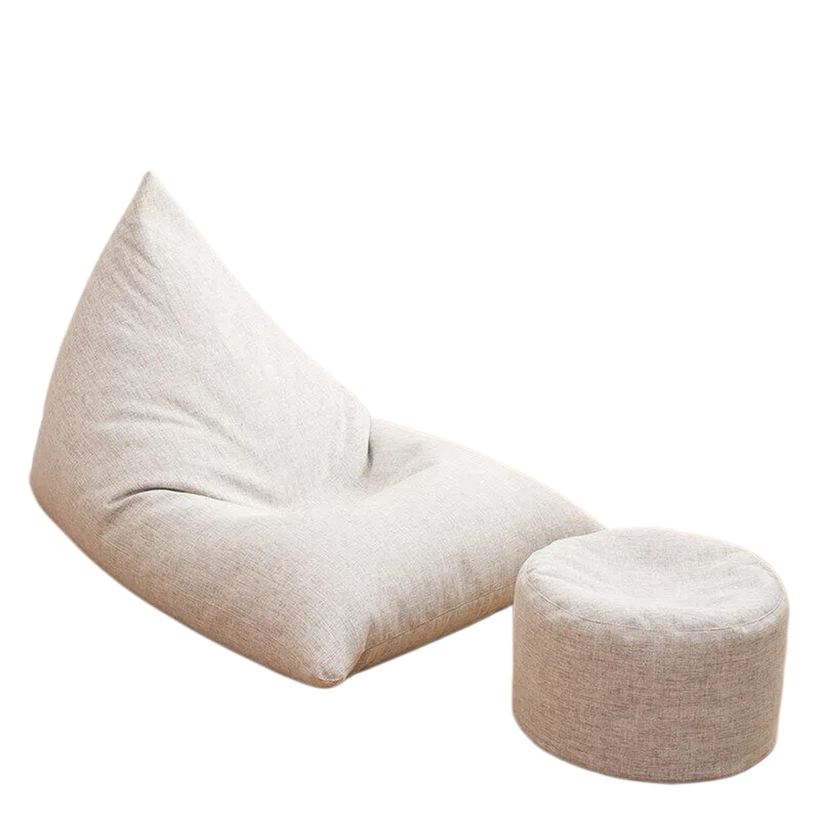 WQQYU6HKF sofa chair Single Bean Bag Lazy Sofa Small Apartment Floor Chair for Living Room Lounge living room chair(White,Small)