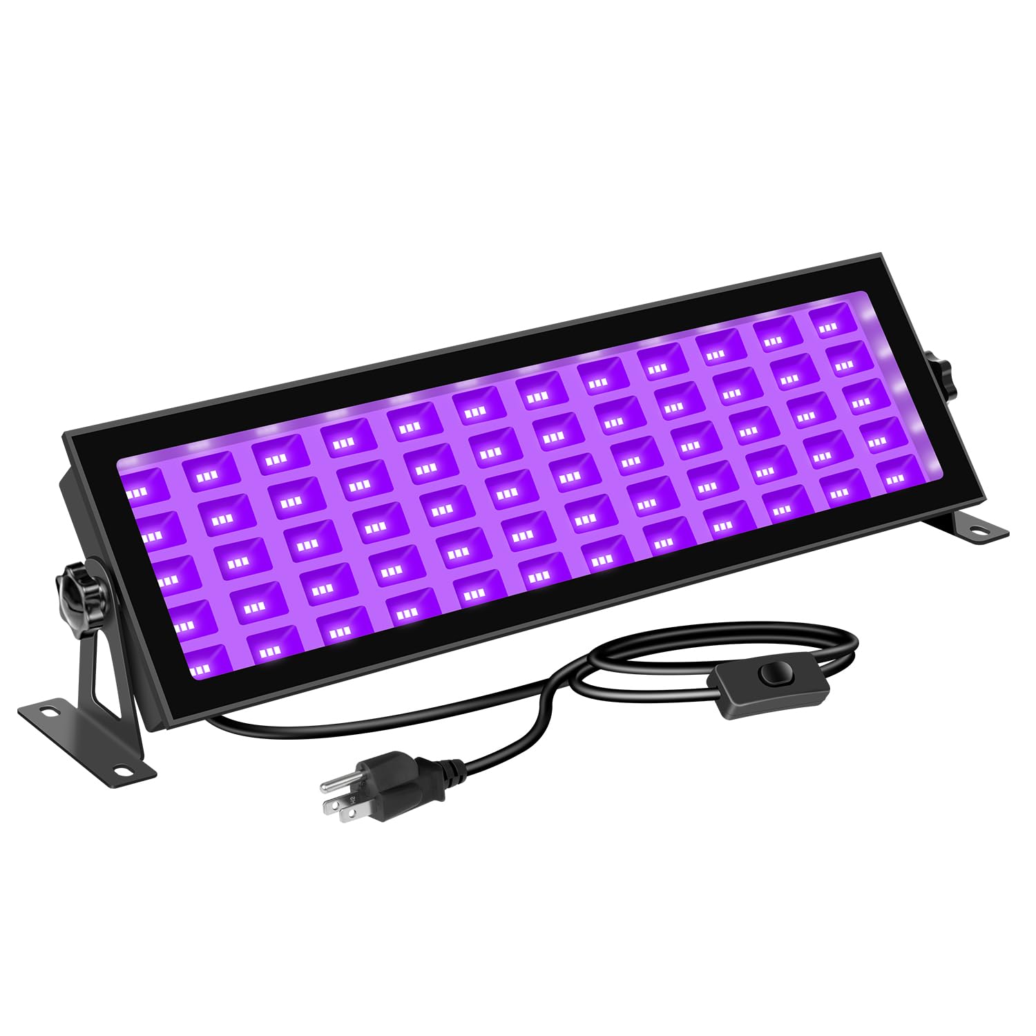 Remon 120W Black Light Bar, LED Blacklight with Plug and Switch, 180 LEDs IP66 Black Lights for Glow Party, Bedroom, Halloween Decorations, Fluorescent Poster, Stage Lighting (1 Pack)