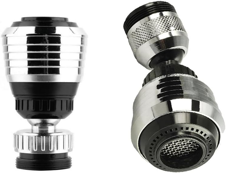 Jwqidi 2 Pcs Adjustable Tap Aerator Kitchen Water Saving Faucet Nozzle Filter (360 Degree Swivel)