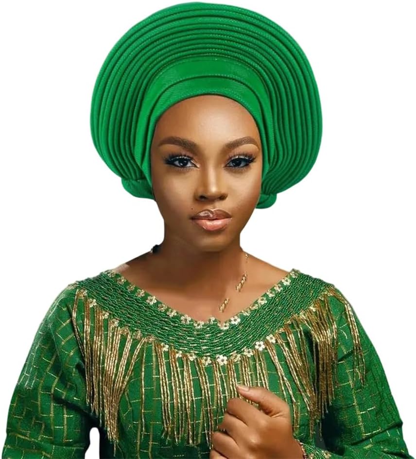 Dvbfufv African Nigeria Wedding Party Headwrap Women's Elegant Turban Cap Female Auto Headwear