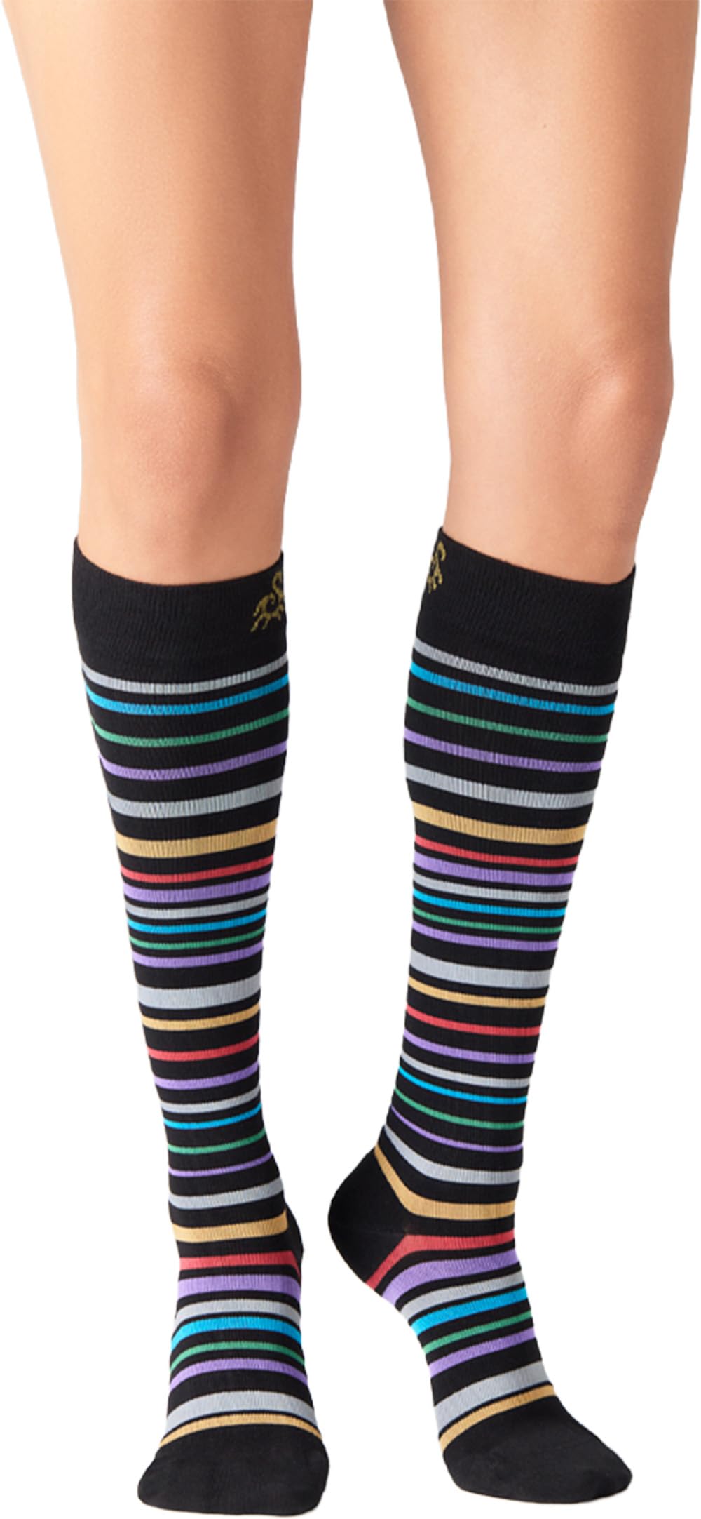 SOLIDEA Gambaletti STRIPE GAME ANDROMEDA, Colore NERO, Calze a compressione graduata 15/21 mmHg Art. 0634A0