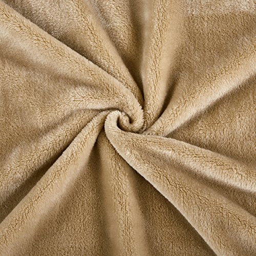 MERRYLIFE Throw Blanket for Couch|Ultra-Plush Soft Colorful Oversized | Chair Travel Plush Blanket Throws | (50" 60", Beige)