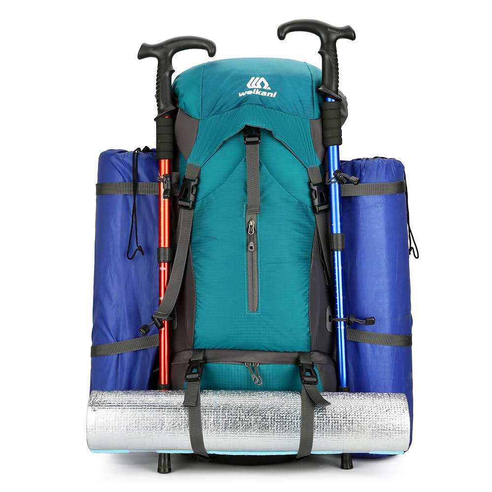 HUIOP Zaino da escursionismo da 70 litri Zaino da campeggio da arrampicata resistente all'acqua Zaino da viaggio con copertura antipioggia,zaino