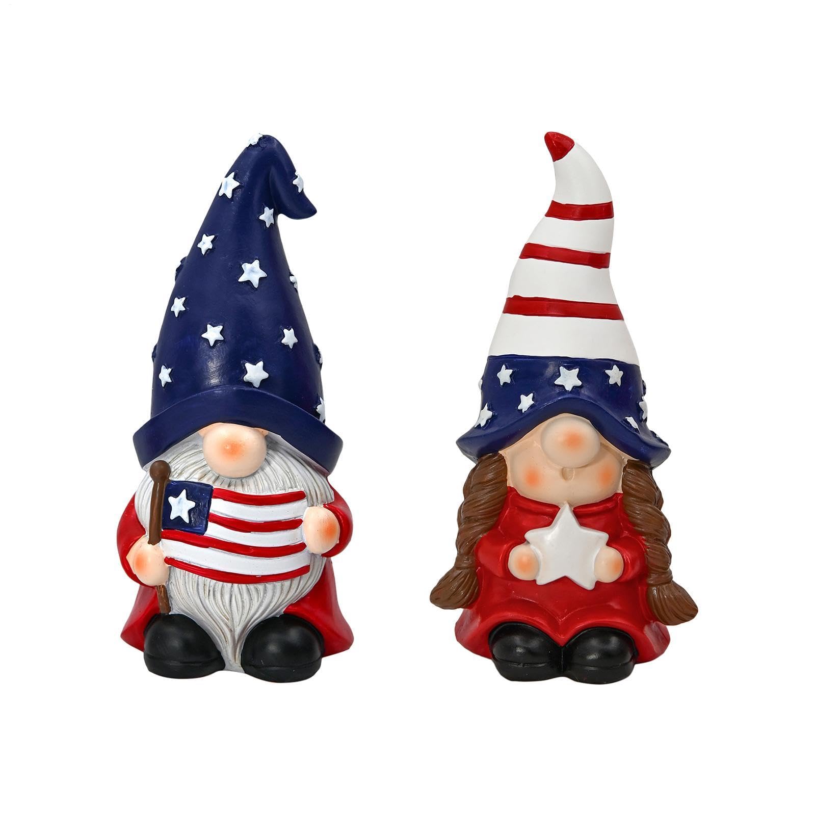Nains de jardin du 4 juillet le lot de 2 gnomes festifs idéal à offrir pour le Jour de l'Indépendance