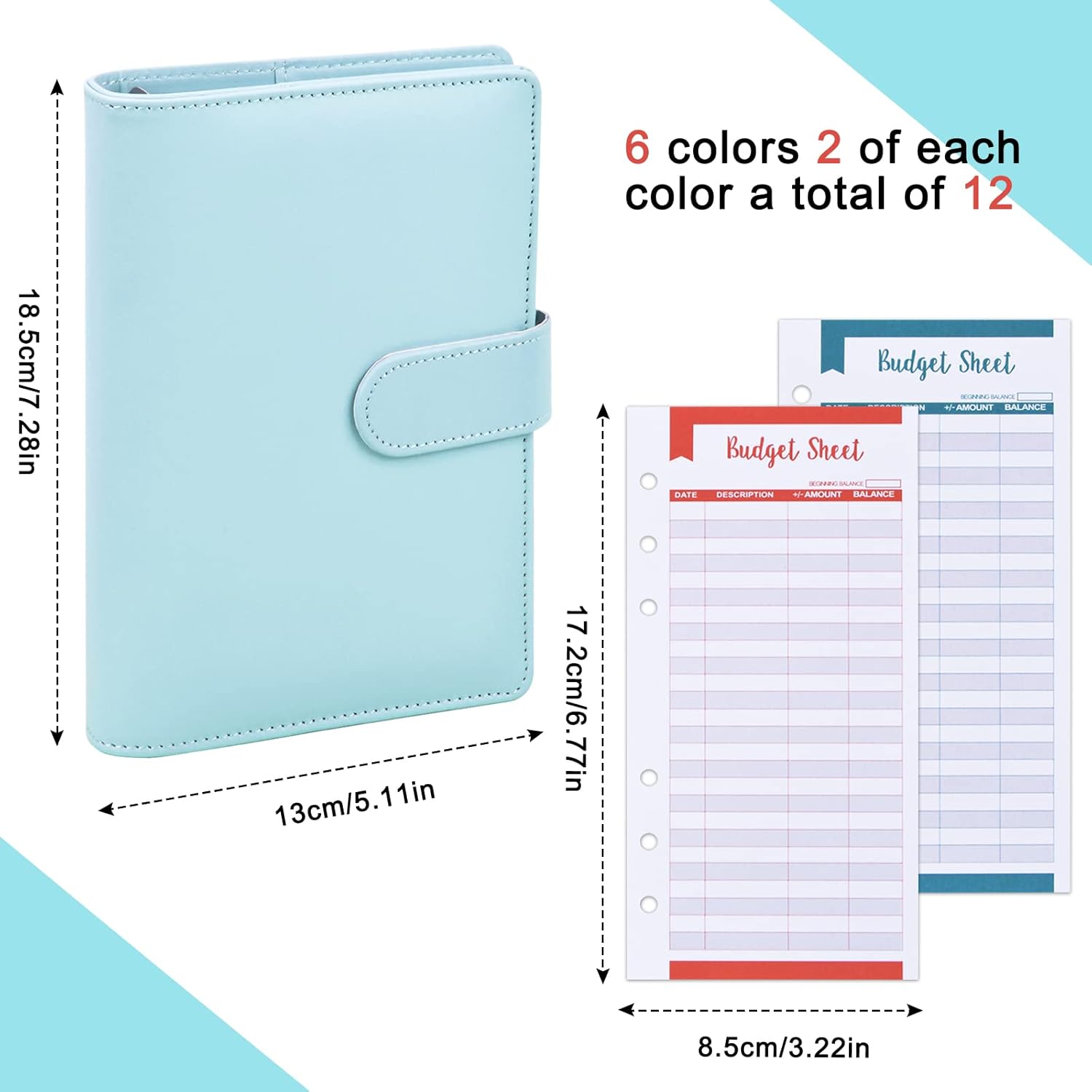 Budget Binder A6 PU Leather Ring Binder Budget Planner Organiser