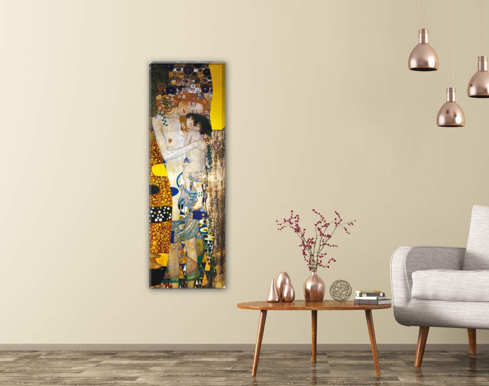 1art1 Gustav Klimt Poster Die DREI Lebensalter Der Frau, Detail Bilder Leinwand-Bild Auf Keilrahmen | XXL-Wandbild Poster Kunstdruck Als Leinwandbild 120x40 cm