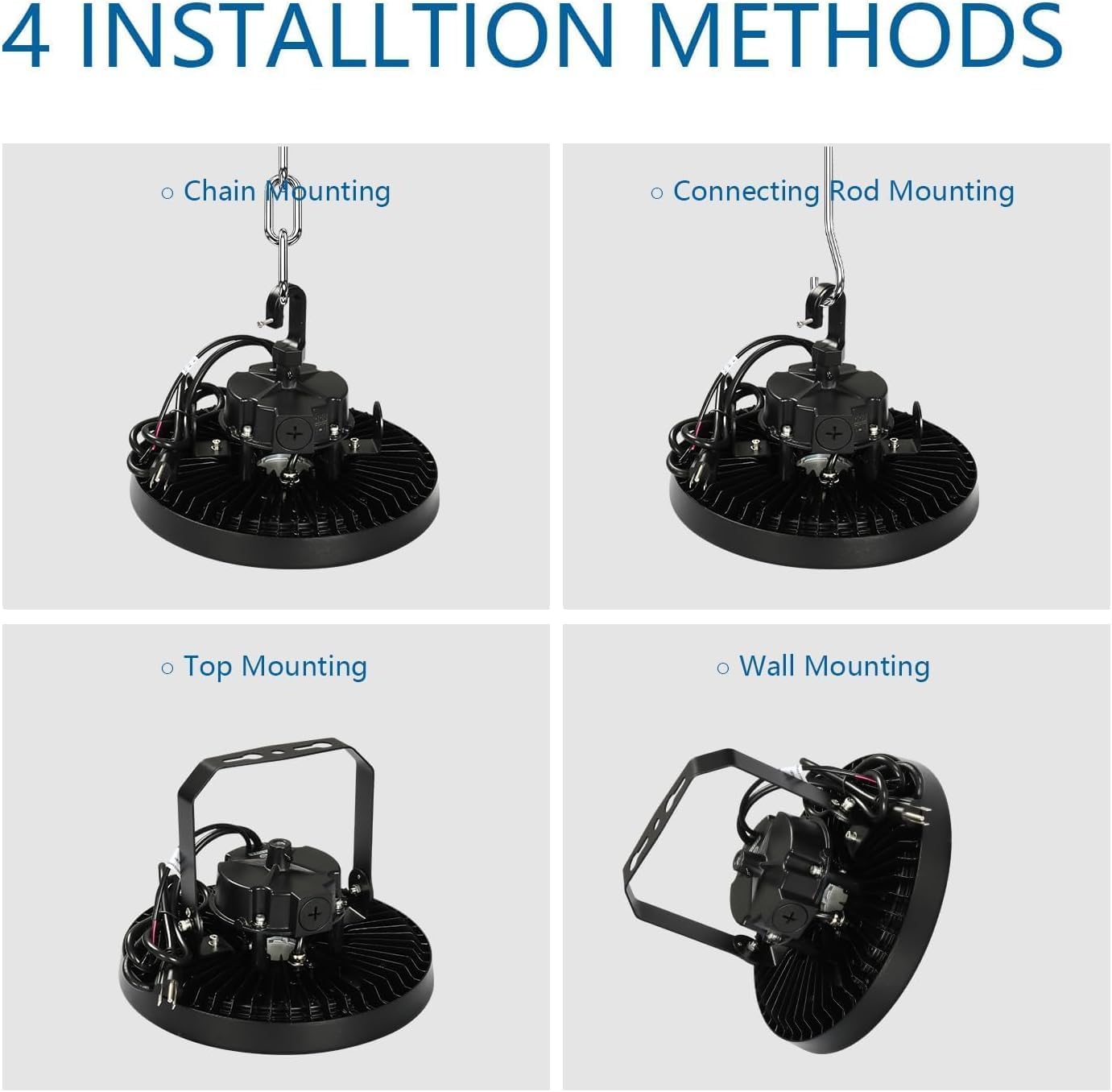 UFO LED Warehouse Light High Bay Dimmable 0-10V with US Plug 4Ft Cable 150W Egv 750W MH HPS — view 6