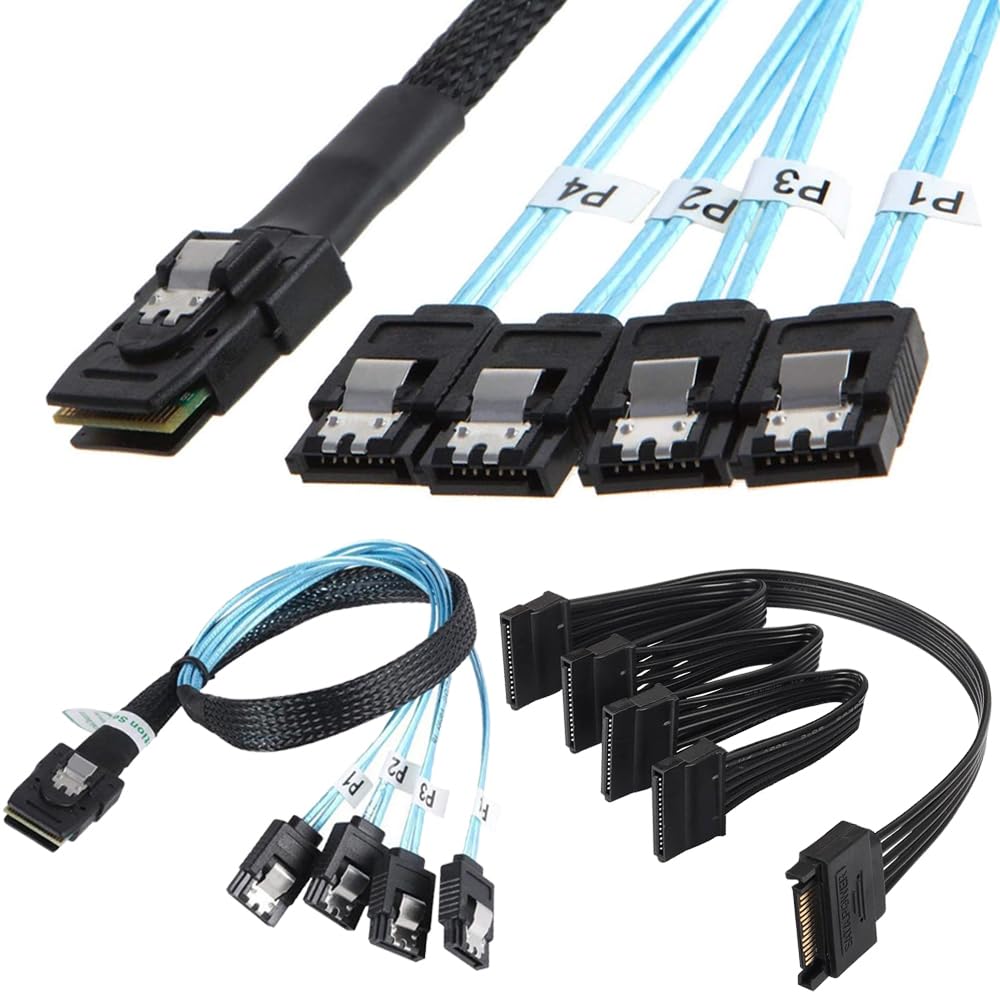DKARDU Mini SAS to SATA Cable, SFF8087 to SATA Mini SAS