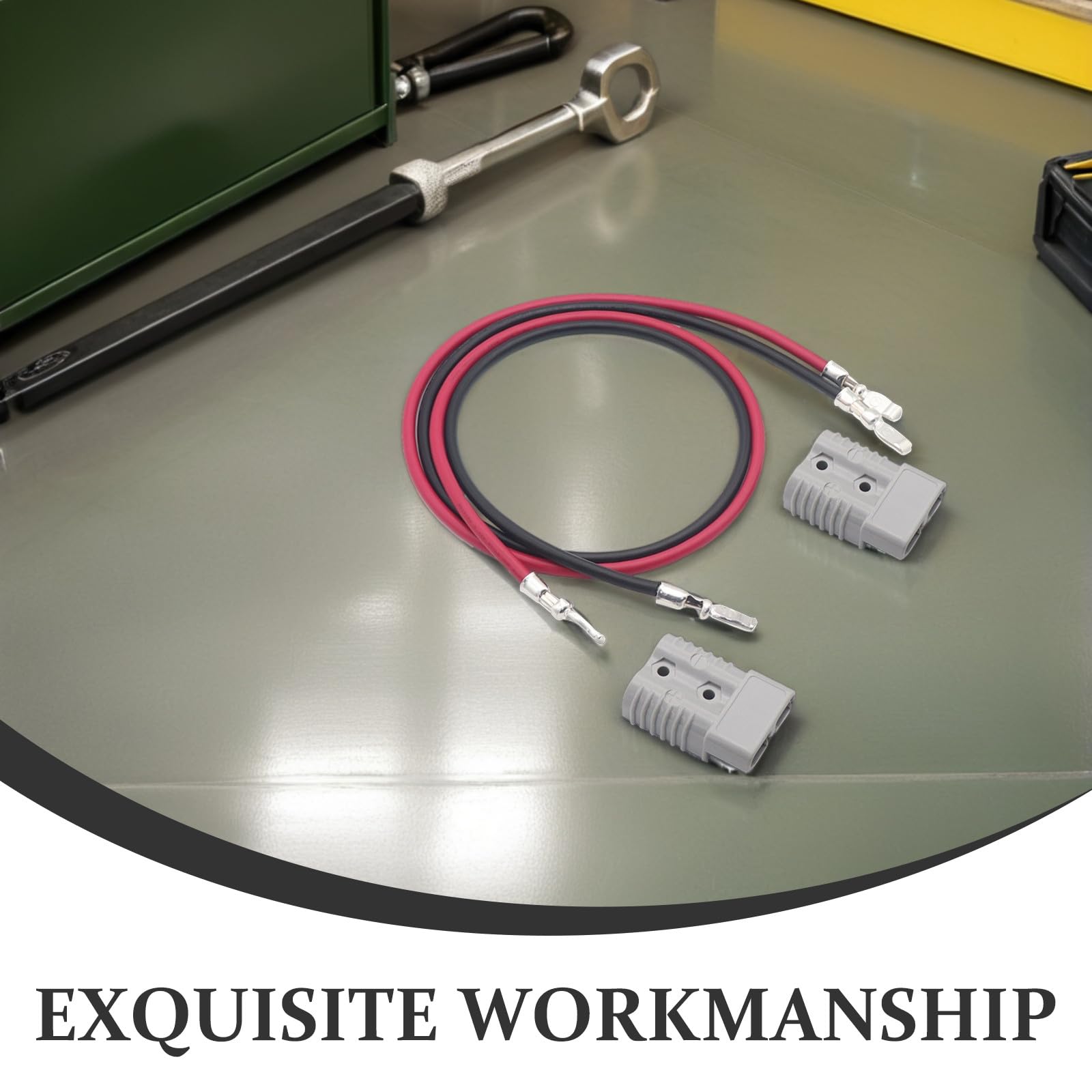 UPKOCH Cable inversor de batería para coche - Conector de 175 A con cable de 6 AWG y 100 cm (39,3") - Conector de alimentación para sistemas de remolque con cabrestante en autocaravanas,