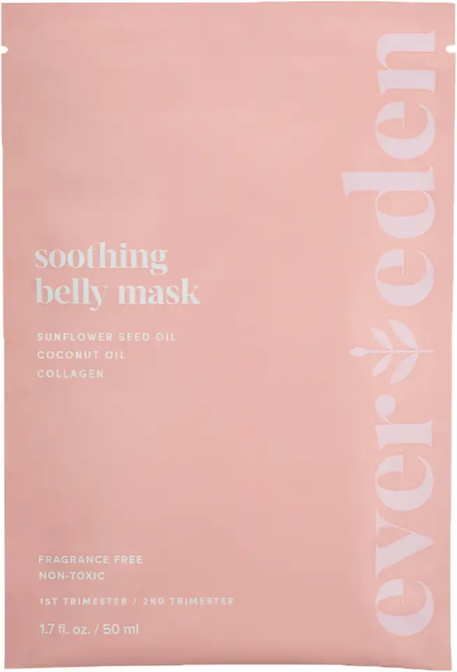 Evereden Soothing Belly Mask for Stretch Marks - 2nd/3rd Trimester Size | 1 count | Belly Mask for Pregnancy | Clean Pregnancy Skincare | Non-toxic and Fragrance Free