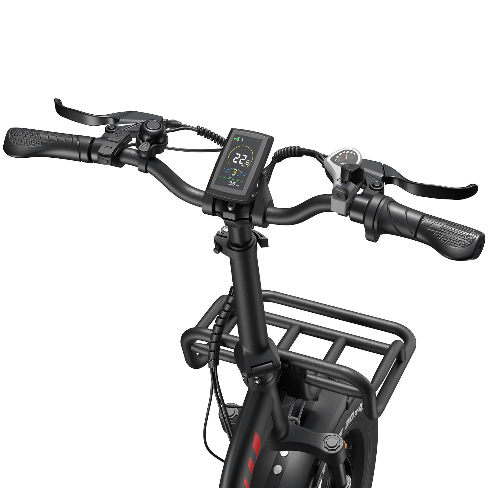 F20Max - Bicicletta elettrica pieghevole | Batteria da 48 V e 30 Ah, autonomia di 150 km, Motore brushless da 500 W，Freni a doppio disco，Pneumatici larghi 20*4,0