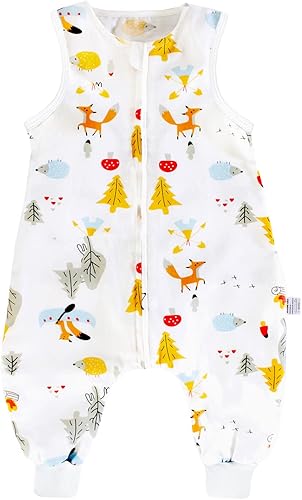 Miniatura 1 de Saco de dormir para bebé con pies muselina de algodón original saco de dormir mantas sin mangas 1-4T