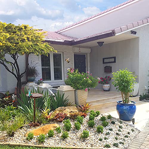 Keygift 24 Inches Metal Bird Bath For Outdoors, Hand-Painted Antique Copper Leaf Shape Birdbath Bowl, Sturdy Pedestal Birdfeeder For Long Tern Use #TOP2