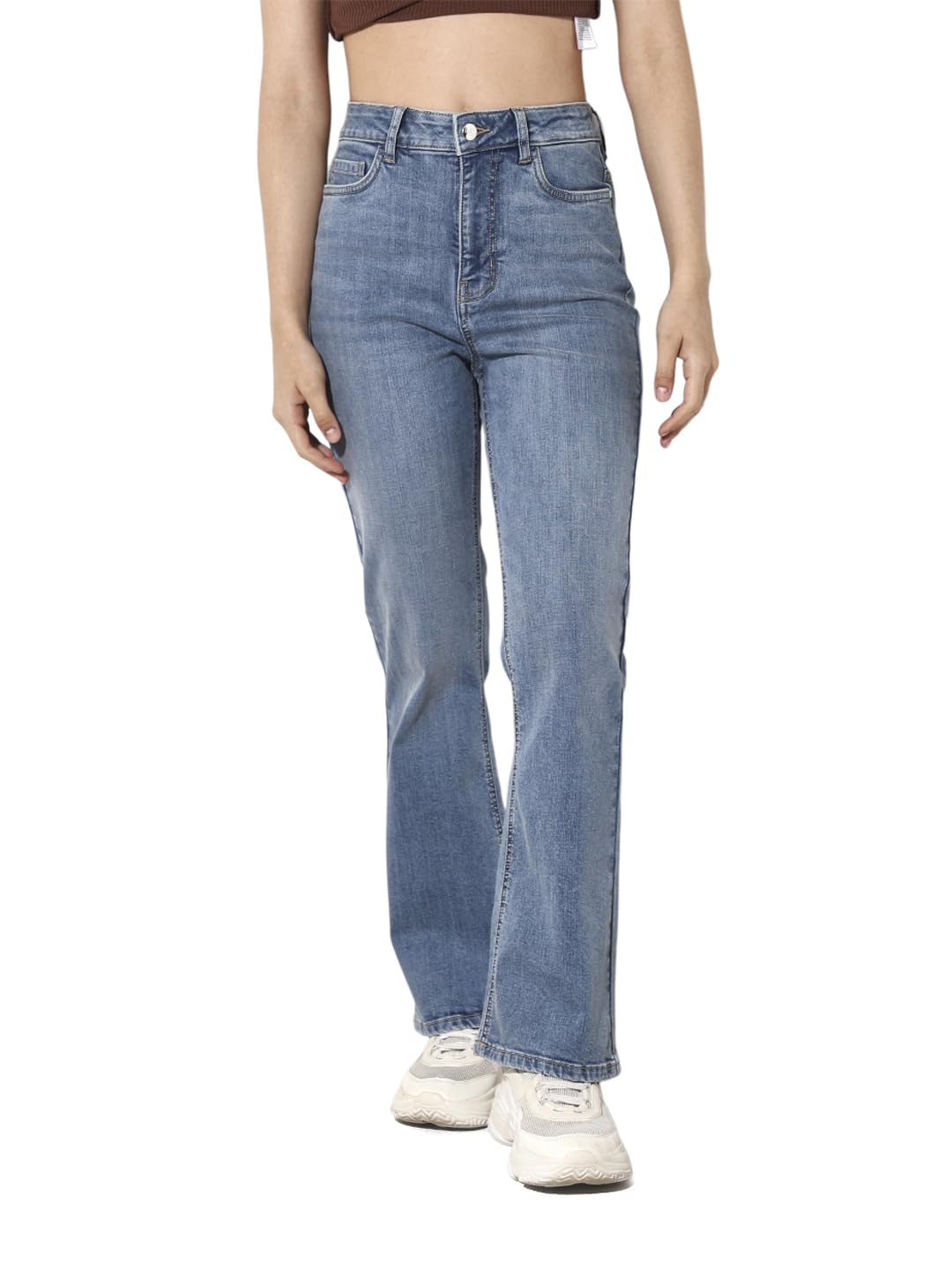 only Women Flared High-Rise Light Fade Stretchable Denim Jeans-picture-34