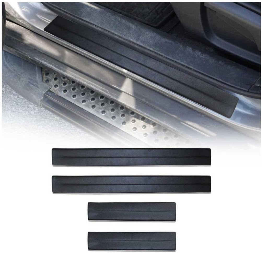 OMAC Door Sill Scuff Plate Scratch Protector for Nissan Rogue 2014-2016 Black 4X ABS