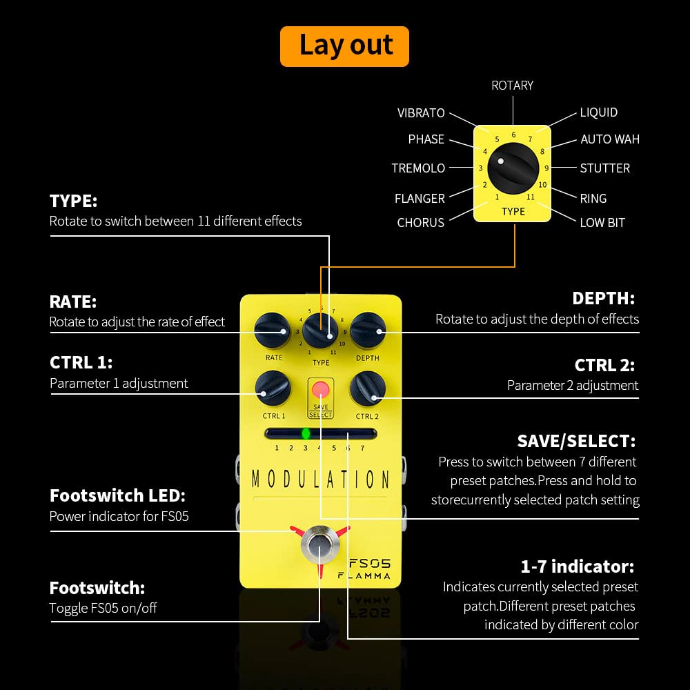 Pedal Flamma FS05 Multi-Modulation Estéreo In/Out - PD1163