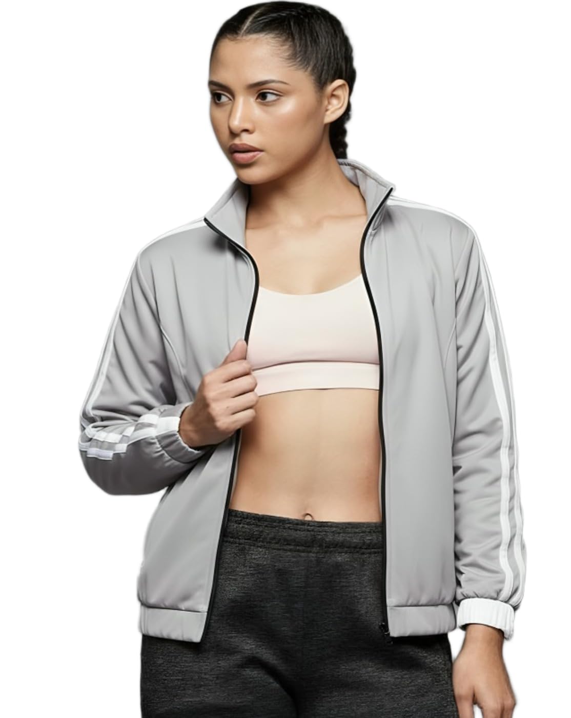 Buy MAYKR Full Sleeve Jacket,Women Jacket,Grey Windcheater at