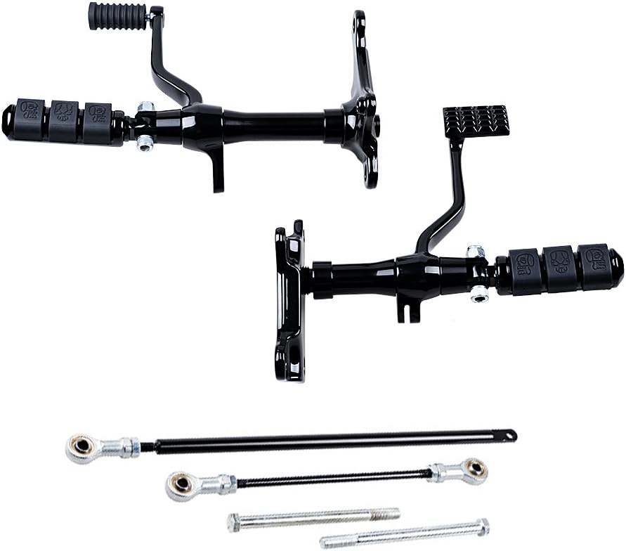 Black Forward Controls Kit Foot Pegs Levers Linkages Compatible with 2014-2022 Harley Sportster XL 1200 883