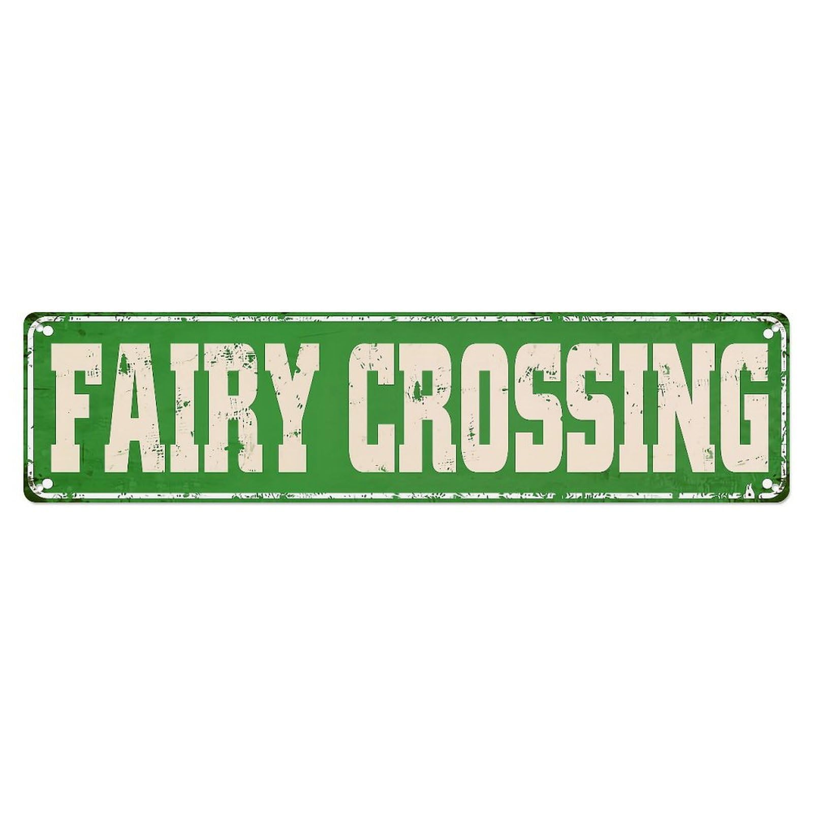 Fairy Crossing Sign Pattern Metal Tin Sign Plaque