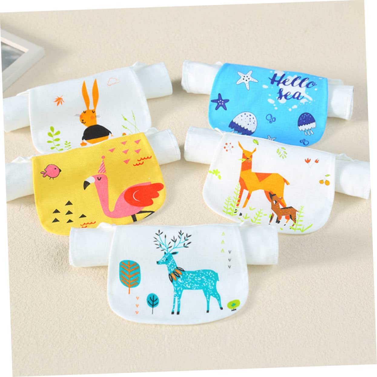 Abaodam 15stücke Kreative Saugfähige Baumwoll-multilagen-babyhandtücher Lagige Absorbent-tücher Für Neugeborene Für Spielzeit Und Kindergarten Verschiedene Designs