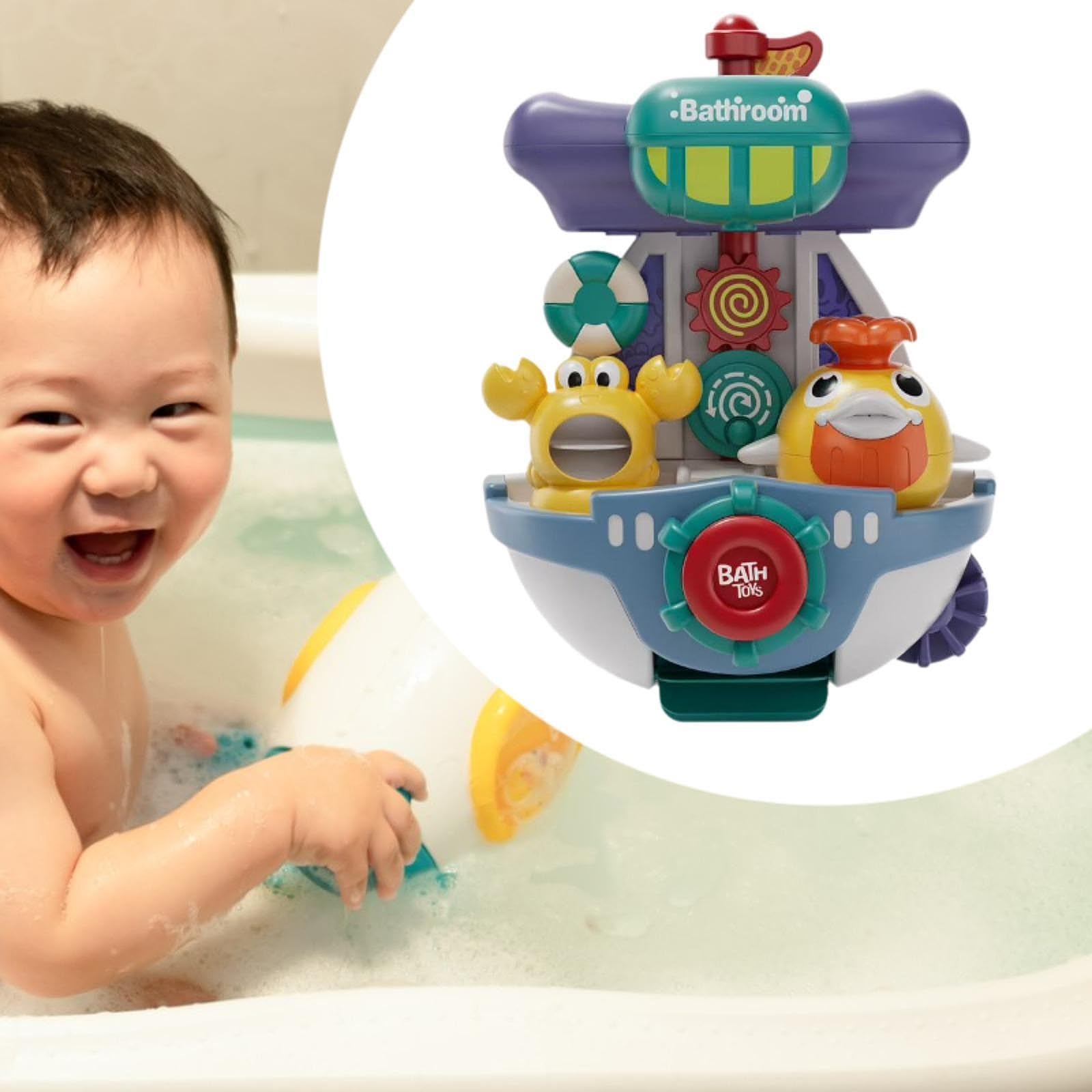 F Fityle Giocattolo da bagno per neonati, giocattoli da bagno, decorazione da parete, giocattoli che spruzzano acqua, irrigatore per doccia da bagno per, Bianco