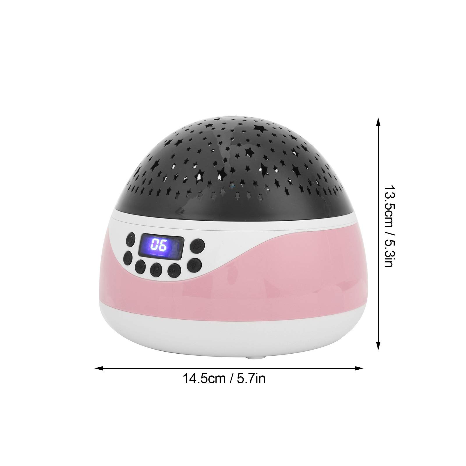 Projecteur de Veilleuse télécommandé, Veilleuses pour bébé avec Minuterie et Rotation à 360 Degrés, 9 Options de Couleurs et 12 Musiques, alimenté par USB ou par Batterie,