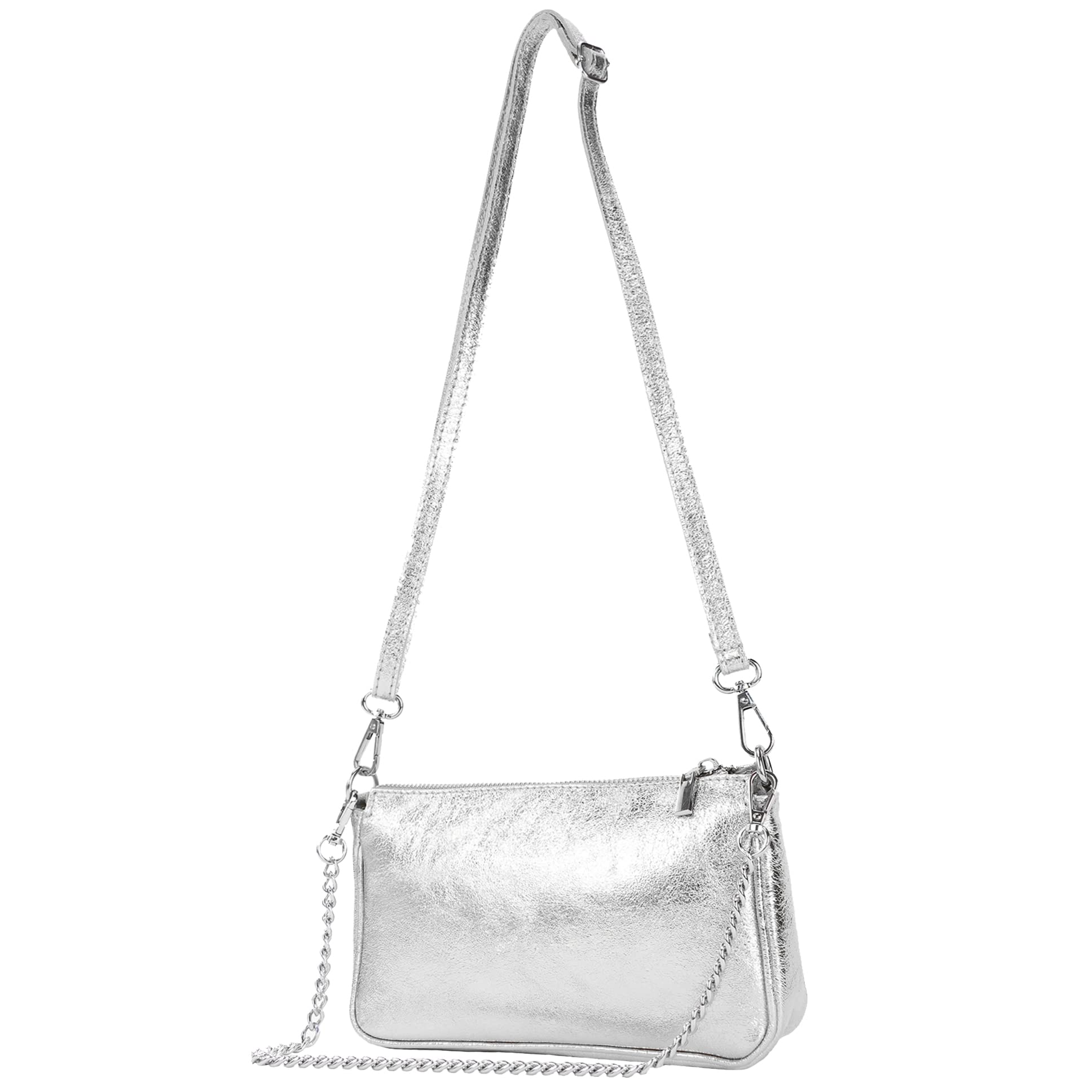 modamoda de - T237 - Bolso bandolera pequeño pequeño de piel italiana