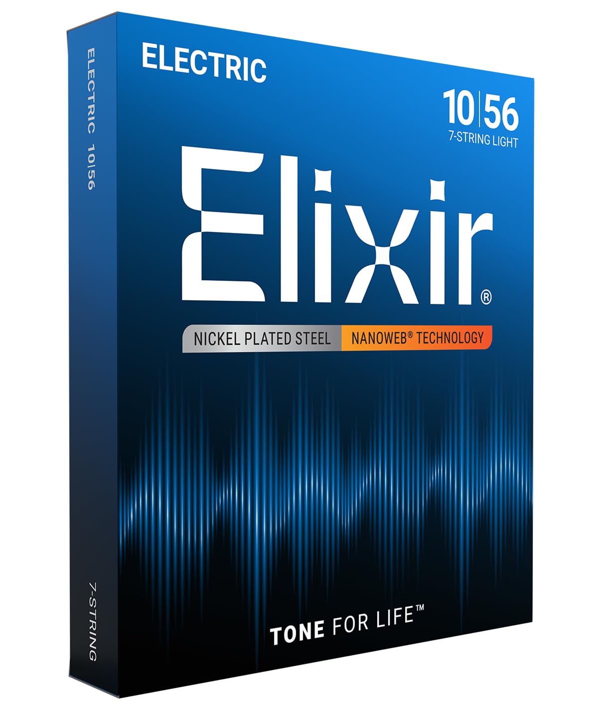 Elixir Strings 7-String Electric Guitar Strings w NANOWEB Coating, Light (.010-.056)