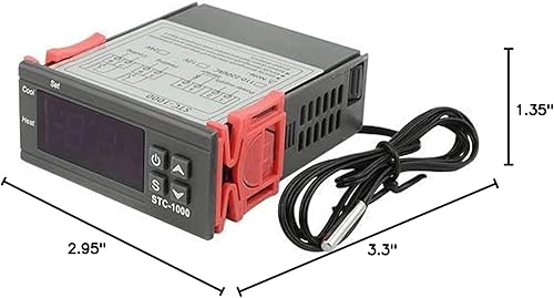 Miniatura 7 de XINGYHENG STC-1000 DC 110V-220V 10A Microcomputadora Pantalla digital Controlador de temperatura Interruptor de control de termostato 2 Salida de